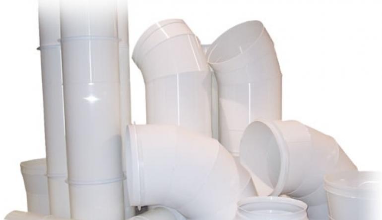 Plastične ventilacijske cijevi: za napu, dimenzije