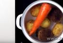 Kartof, çuğundur və gül kələm ilə vinaigrette üçün resept